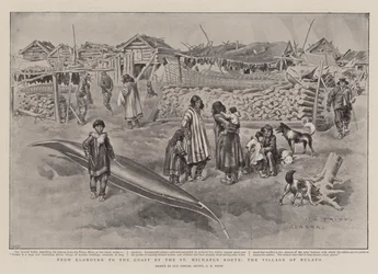 クロンダイクからセントマイケルのルートで海岸までヌラトの村